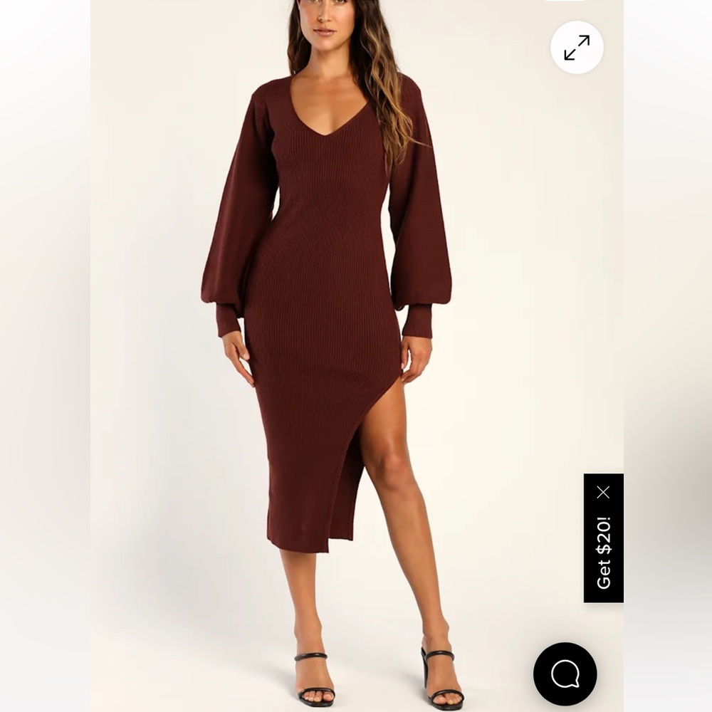 Lulu's Burgundy Knit Dress